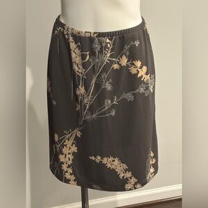 Maren Vintage Black Elastic-Waist Mini Skirt Windy Floral Blooms